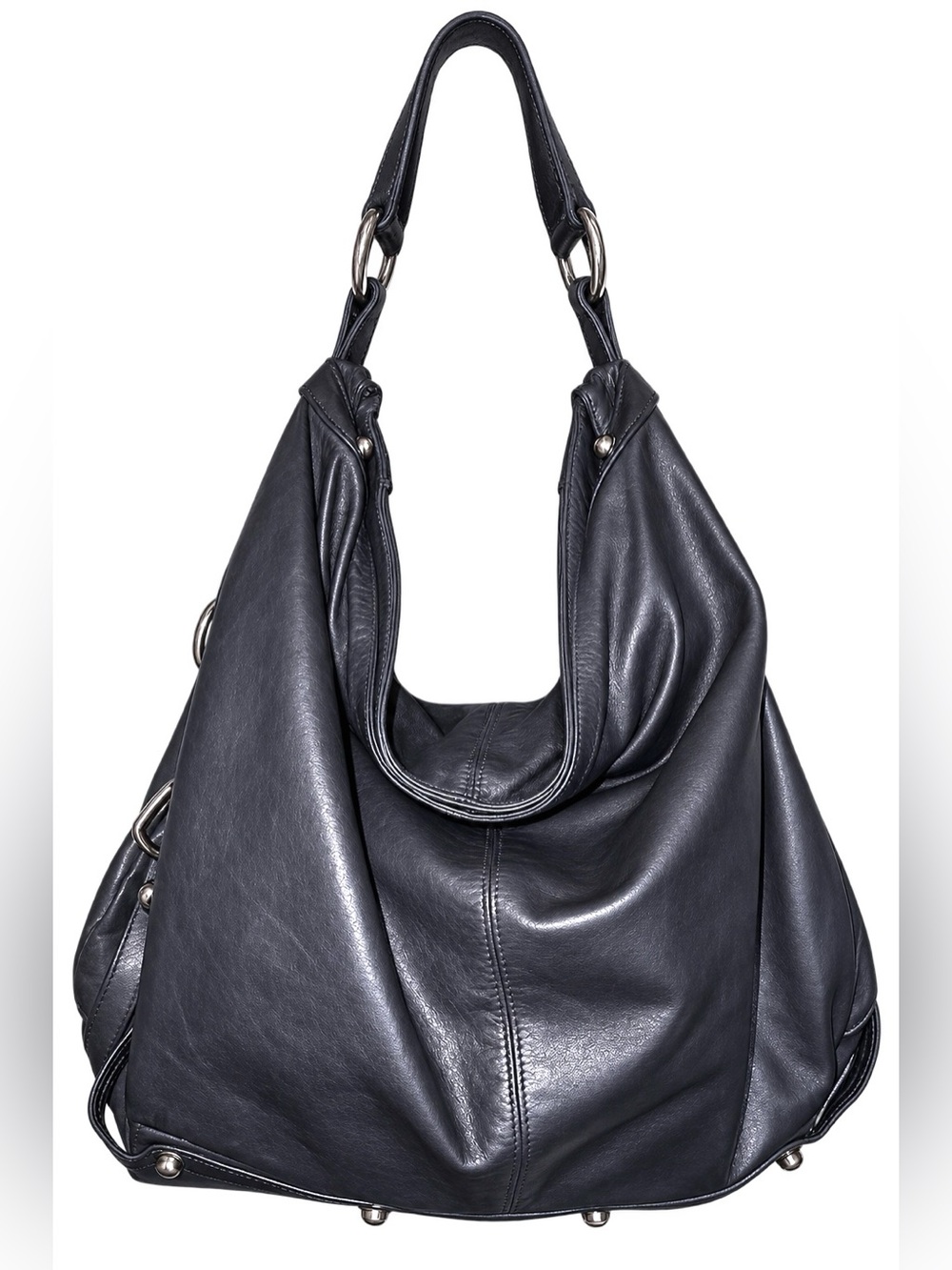 Rebecca Minkoff Nikki Stonewash Blue Leather Hobo Purse Vintage